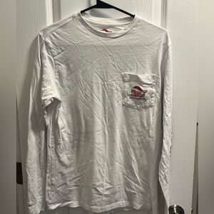 Vineyard Vines White “Merry Christmas” Long Sleeve Tee with Logo